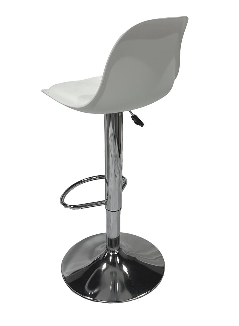 MAPLE HOME DECORATION Maple Home Decoration Swivel High Chair Bar Stool Adjustable Up Down Stainless Steel Base Office Restaurant Furniture (White 2 Pcs) - Image 3